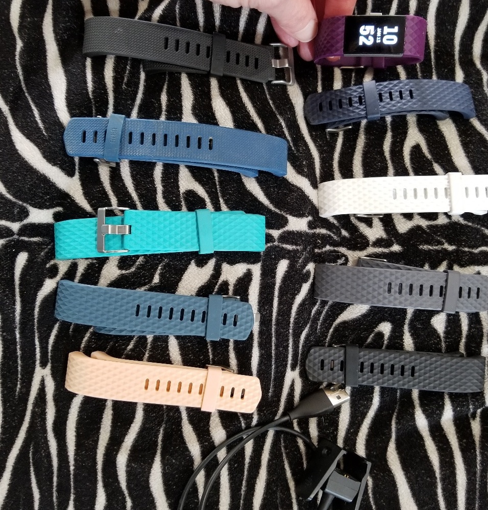 Fitbit 2 womens small with 10 bands.